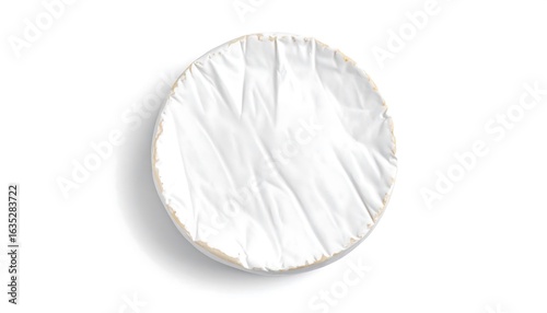 Top-down view of a round wheel of cheese
