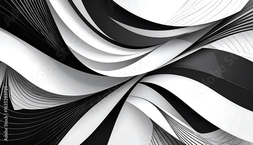 Wallpaper Mural Abstract swirling monochrome design Torontodigital.ca