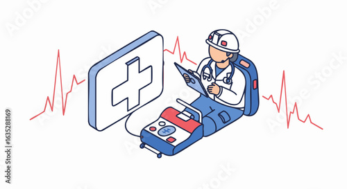 Doctor uses medical technology for patient care