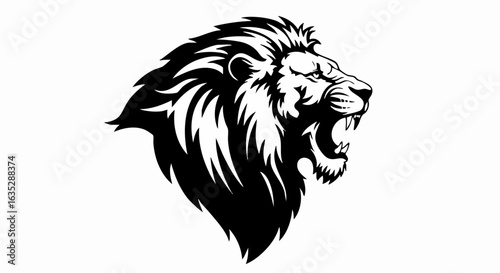 Lion head roar graphic design