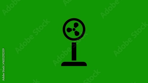 Electric fan icon animation.Radiation icon button .neon fan icon isolated .