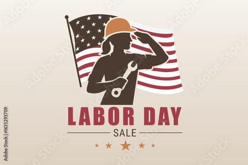 female worker badge for american labor day
