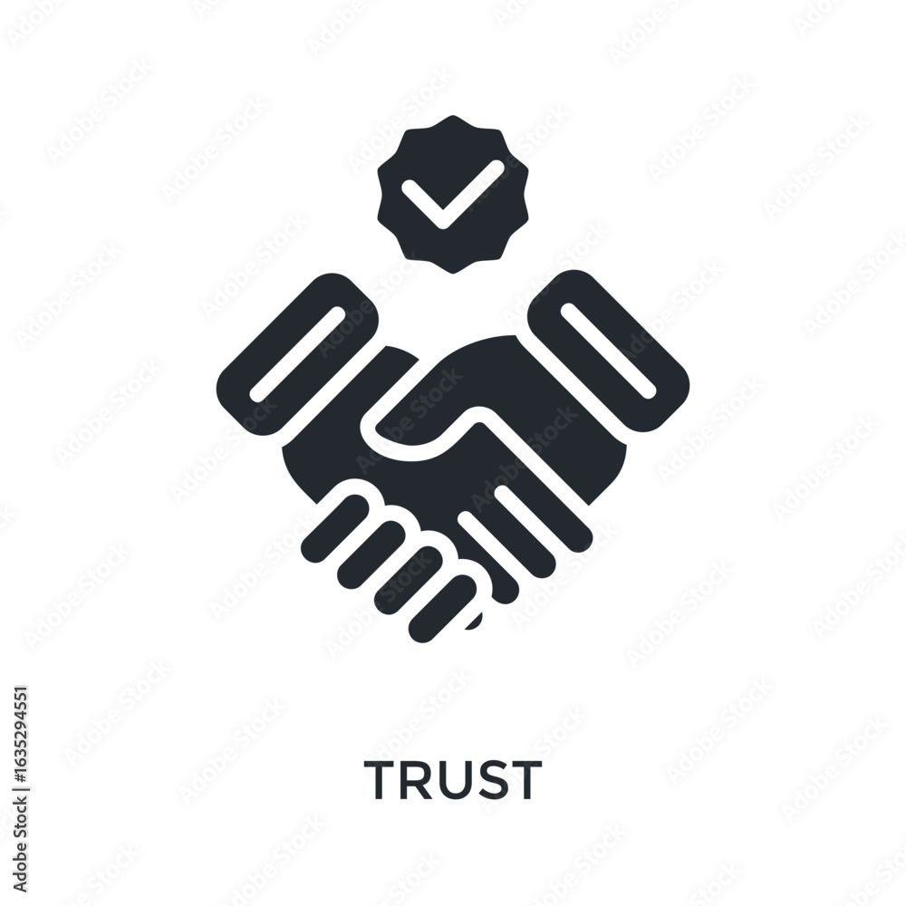 Fototapeta premium Trust Icon Glyph Style. Vector Illustration For Graphic Design