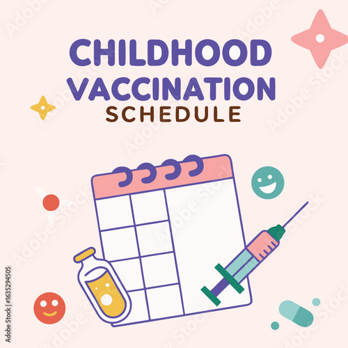 Childhood vaccination schedule chart for parents genereed by ai