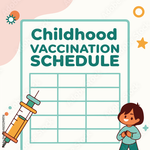Childhood vaccination schedule chart for parents genereed by ai