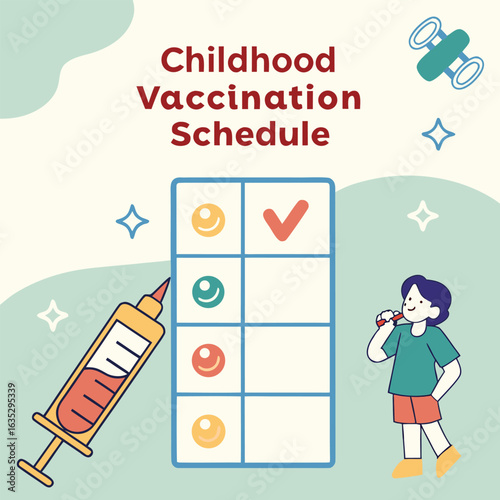 Childhood vaccination schedule chart for parents genereed by ai