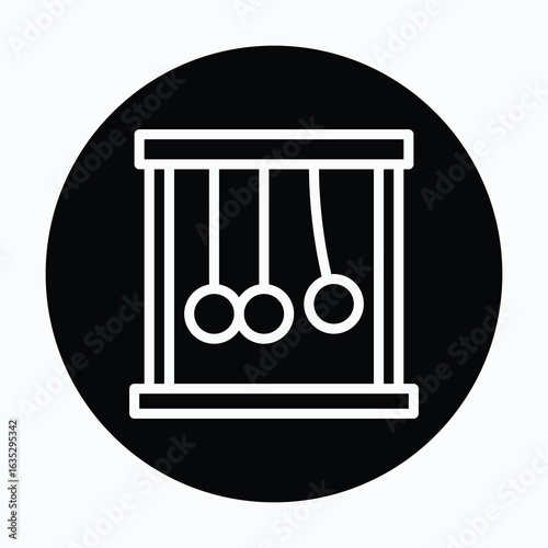 Pendulum Vector Icon, Isolated Vector Circular Style Icon