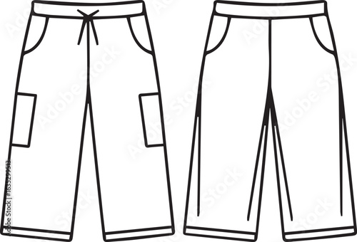 Minimalist Line Drawing of Men's Bermuda Shorts