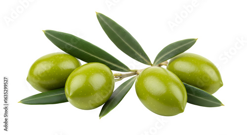 Wallpaper Mural Fresh green olives with leaves, perfect for food, Mediterranean, and organic product designs. isolated on white or transparent background. PNG format. Torontodigital.ca