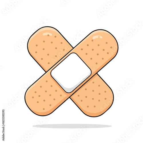 Vector of medical plaster for wounds. The illustration style is clean and pleasant, suitable for modern web designs, posters, or UI illustrations