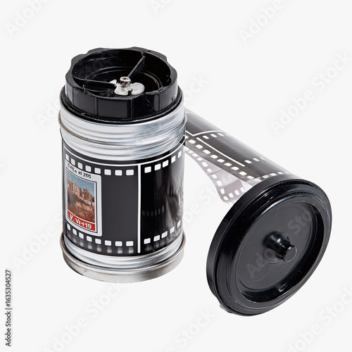 Vintage 35mm Film Canister with Rolled Film -