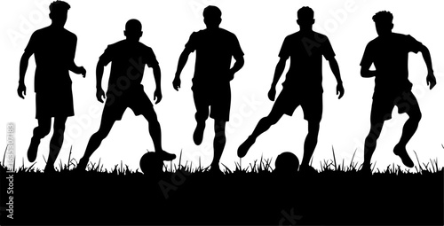 group of people football playing silhouettes, silhouette, vector, people, illustration, child, dance, sport, boy, silhouettes, woman, men, family, black, art, fun, baby, couple, business, children, da