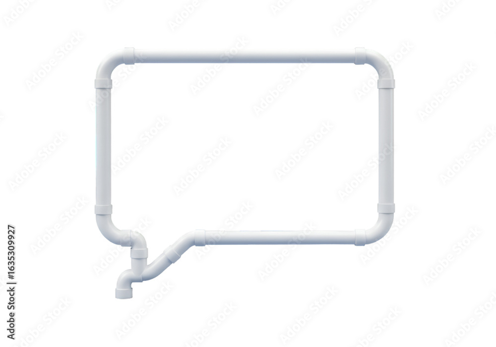 Naklejka premium 3D Illustration of a White Speech Bubble Isolated on a Black Background