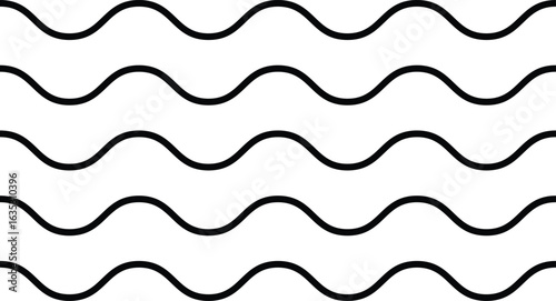 zigzag and wavy paint line set. squiggly horizontal curvy squiggles. Thick sketch brush stroke collection. Horizontal thin lines wave