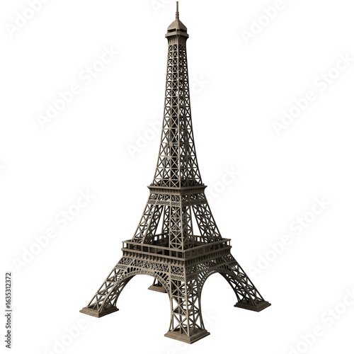 3D Illustration Of Eiffel Tower Isolated On A Transparent Background