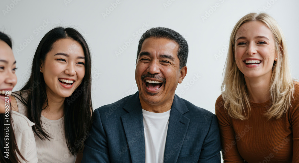 Fototapeta premium Group of People Laughing Smiling and Happy Together.