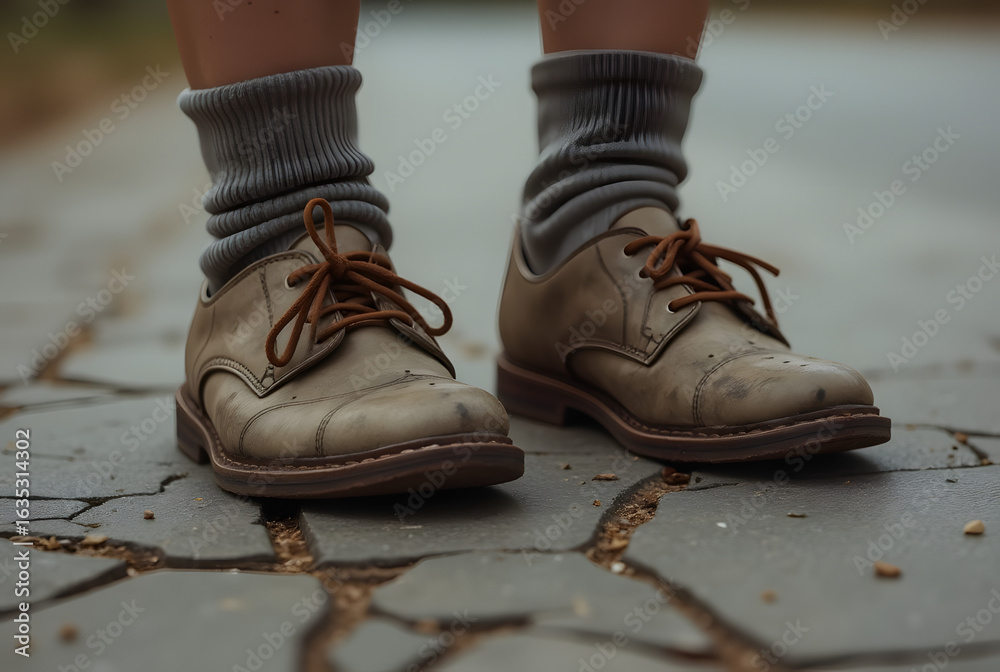 Naklejka premium boots on the ground
