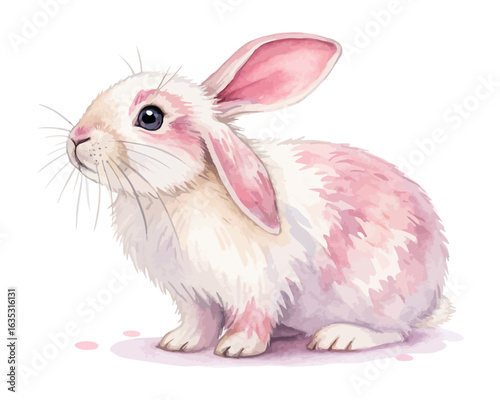 watercolor Bunny vector illustration isolated on white background