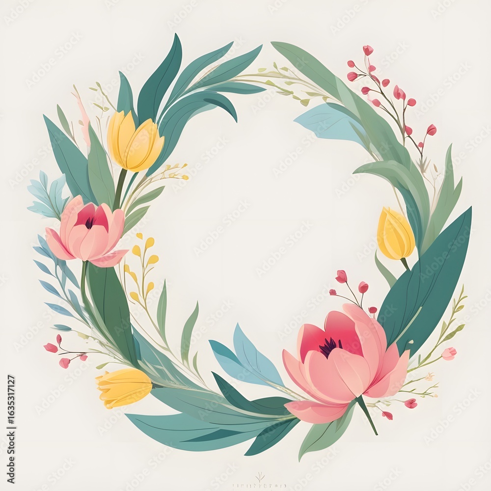 Fototapeta premium abstract floral frame