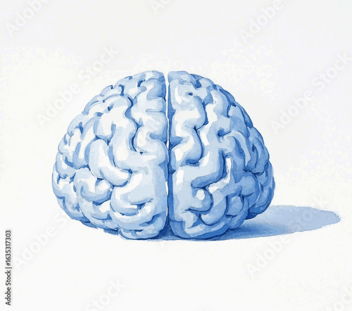 Synapse Bloom Brain isolated watercolor vector illustration svg