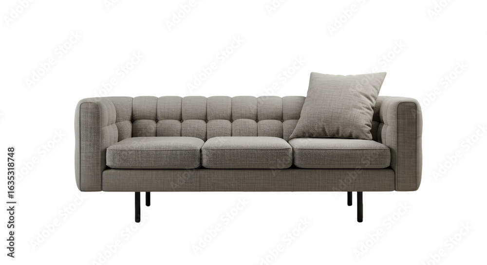 Obraz premium 3D Render of a Luxurious Sofa in Beige With a Transparent Isolated Background