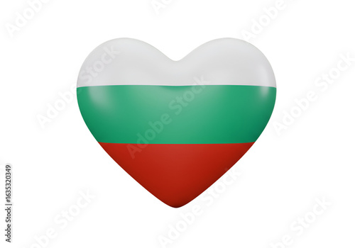 Free Download 3D Render of a Bulgarian Flag Heart on Transparent Background - GFXLoad