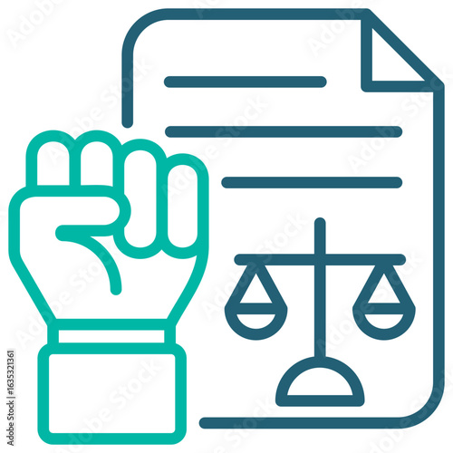 Enforcement Outline Blue Icon