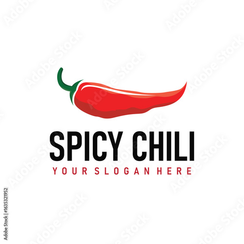 chili logo design illustration template garden plant results as food ingredients hot chili