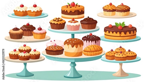 Sweet treats displayed on tiered stands