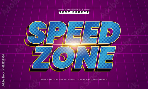 speed zone editable text effect with a speed and race text style