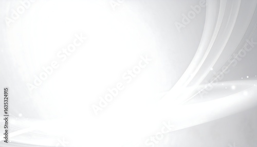 Elegant white and gray abstract background with soft glowing curves and light effects
