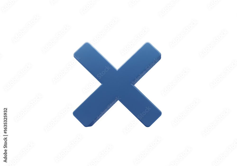 Obraz premium 3D Rendered Blue Cross Symbol Isolated On Transparent Background