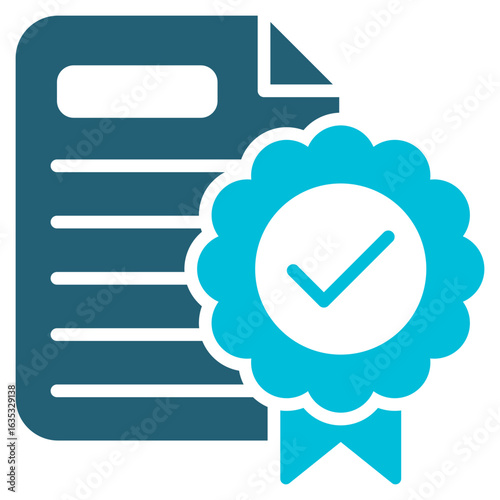 Authenticity Glyph Blue Icon