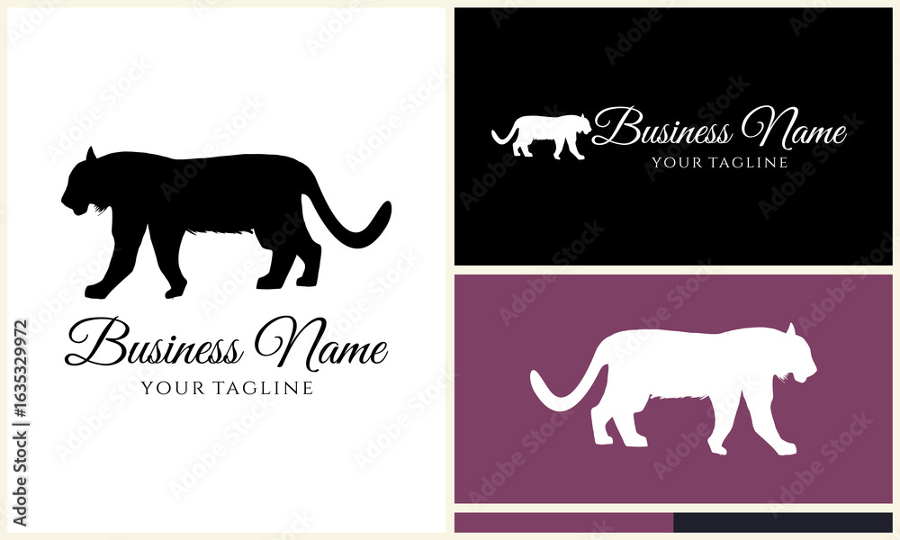 Obraz premium Tiger Silhouette Logo Design. (1)