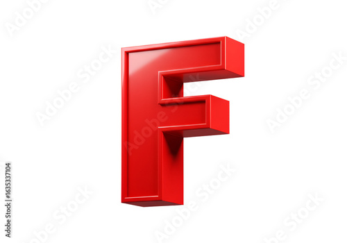 3D Rendered Red Letter F Isolated On Transparent Background