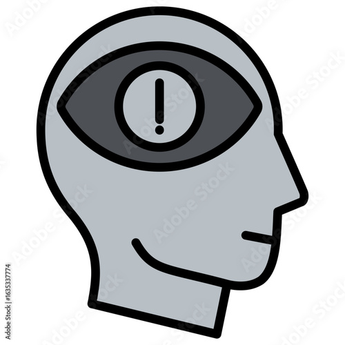 Awareness Grey Icon Editable Stroke