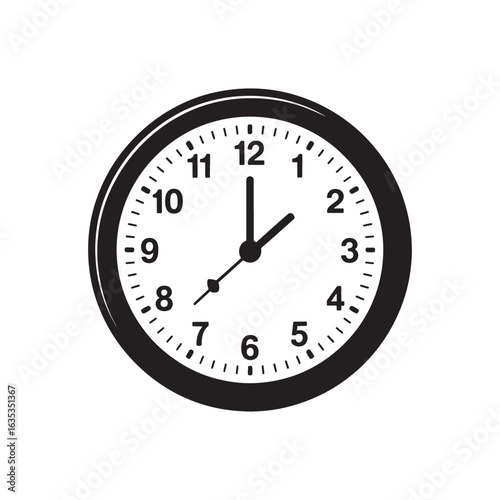 A Classic Analog Wall Clock Depicting the Time at Two O'Clock With Minute Markings and Clear Numbering Scheme