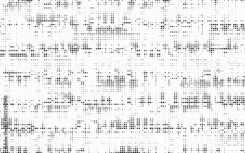 Grunge square halftone gradient background. Faded grit noise texture. Abstract dots wallpaper. Retro pixelated backdrop. Anime or manga style comic overlay. Vector graphic design textured template