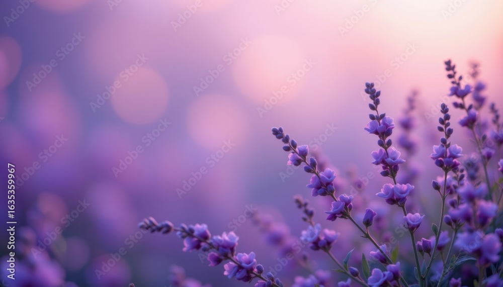 Naklejka premium lavender haze background with dreamlike mood, gentle blur, twilight glow, and satin finish