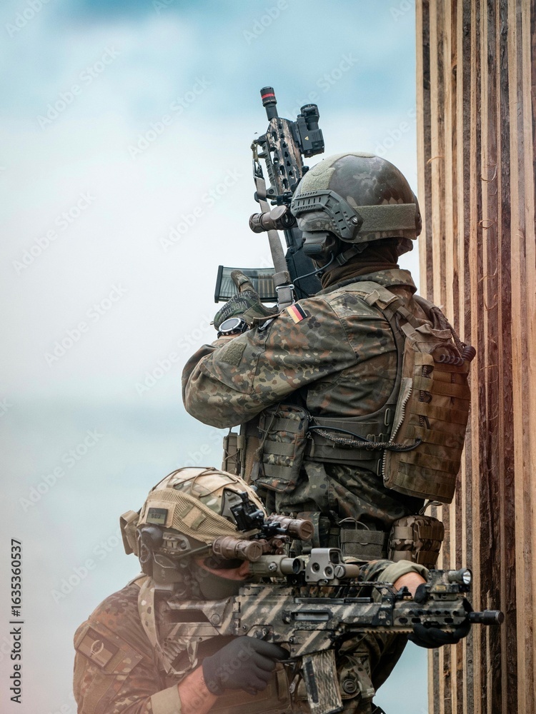 Fototapeta premium soldier with rifle