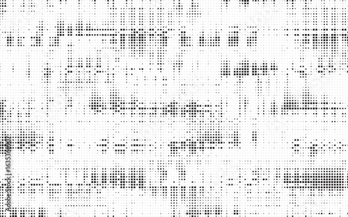 Grunge square halftone gradient background. Faded grit noise texture. Abstract dots wallpaper. Retro pixelated backdrop. Anime or manga style comic overlay. Vector graphic design textured template