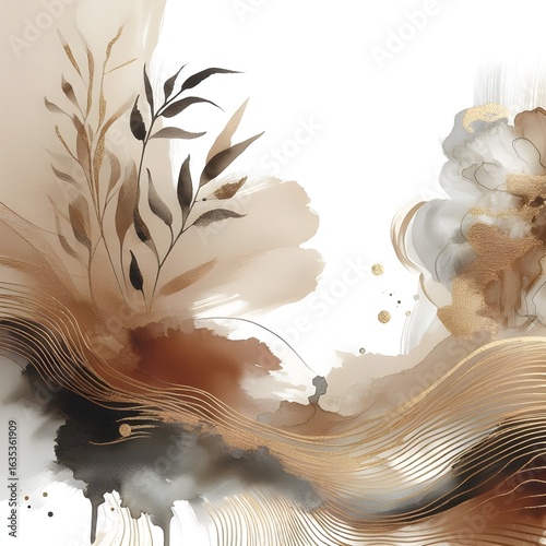 Luxury handmade brush strokes abstract watercolor