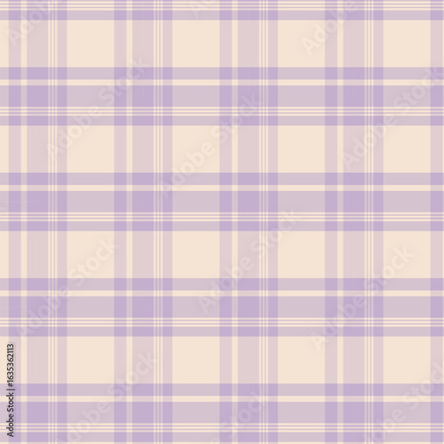 Soft Pastel Purple and Beige Plaid Pattern