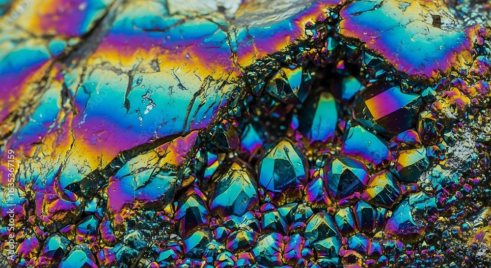Fototapeta premium Iridescent and Sparkling Mineral Rock Texture