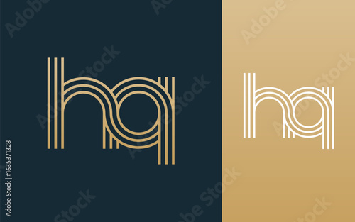 Modern elegant hq letter logo design vector illustration