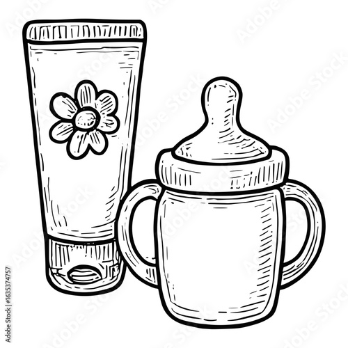 Lotion Tube and Sippy Cup