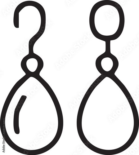 Simple Black Line Art Earrings.