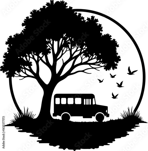 vector illustration of a Bus. car, vector, auto, vehicle, transport, illustration, transportation, taxi, cartoon, truck, icon, automobile, sign, road, travel, isolated, traffic, cab, symbol, yellow, d