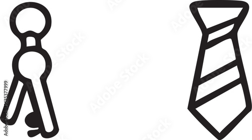 Simple Iconography of a Clothespin and a Tie.