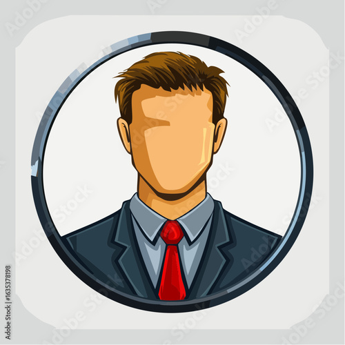 vector illustration of a blue circular user profile icon with simple head and shoulders silhouette
